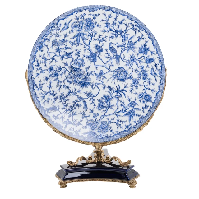 luxury classical bronze &blue and white porcelain beautiful