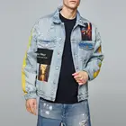 Hot sale oversized men's denim jacket with patch details