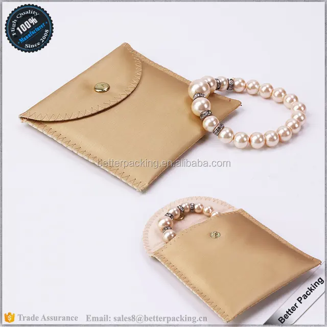 bv108m luxury golden silk texture pu leather pearl jewelry gift