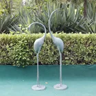 Garden ornaments outdoor cranes antique bronze sculptures