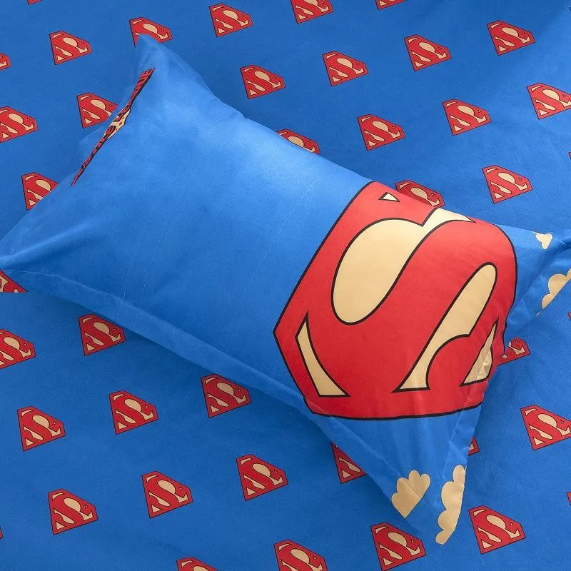 Home tetiles bedclothes,Child Cartoon pattern,Superman bedding sets include duvet cover bed sheet pillowcase,Freeshipping