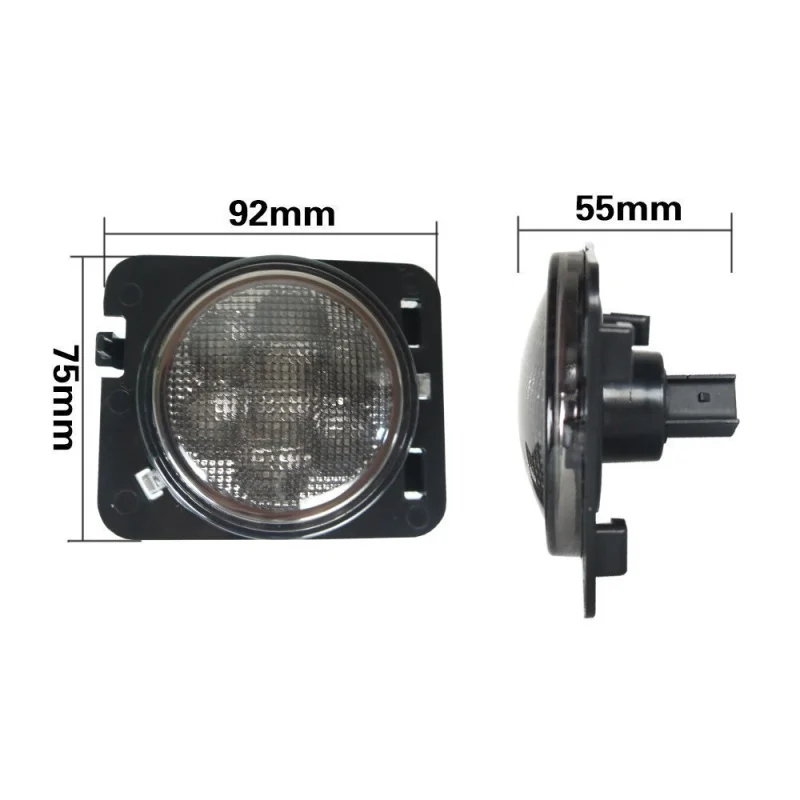 1 FADUIES Smoke Lens Amber LED Front Turn Signal Light + Fender Side Marker Parking Lamp For 2007-2015 Jeep Wrangler JK  (5)