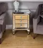 High quality curve mirrored night stand with 3 drawers