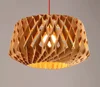 Chinese Modern Natural Wooden honeycomb Lampshade hanging pendant lamp