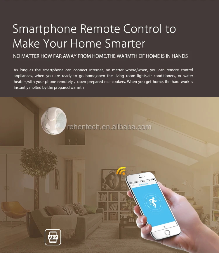 REHENT Hot Sell Tuya Smart WiFi Battery Powered Sensor PIR Motion Sensor For Smart Home Security Alarm System - ANKUX.COM