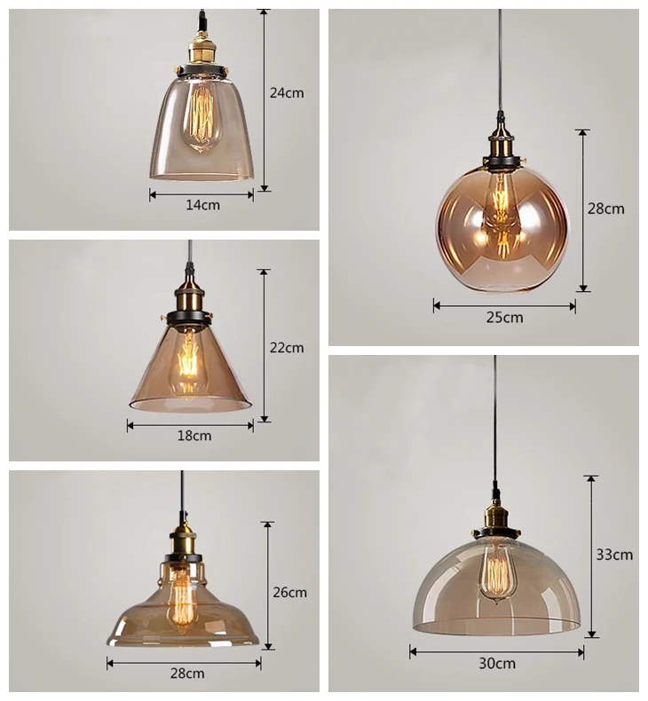 Artdecolite Modern Amber glass pendant lamp Restaurant Cafe Bar