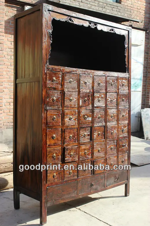 Hand Carved Chinese Antique Wood Medicine Cabinet Cupboard RARE!3.jpg