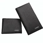 European Fashion Business Carbon Fiber Men's Leather Wallet With RFID Blocking