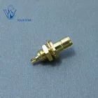 Gold Plated Male Plug Back Bulkhead RF Coaxial SMB Connector with Receptacle Termination