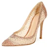 New Design Beautiful Elegant Bridal Wedding Shoes With White Mesh And Diamond High Heel Shoes