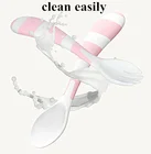 Factory price BPA FREE PP baby spoon and fork set for family and outdoor use lovely kids spoon fork