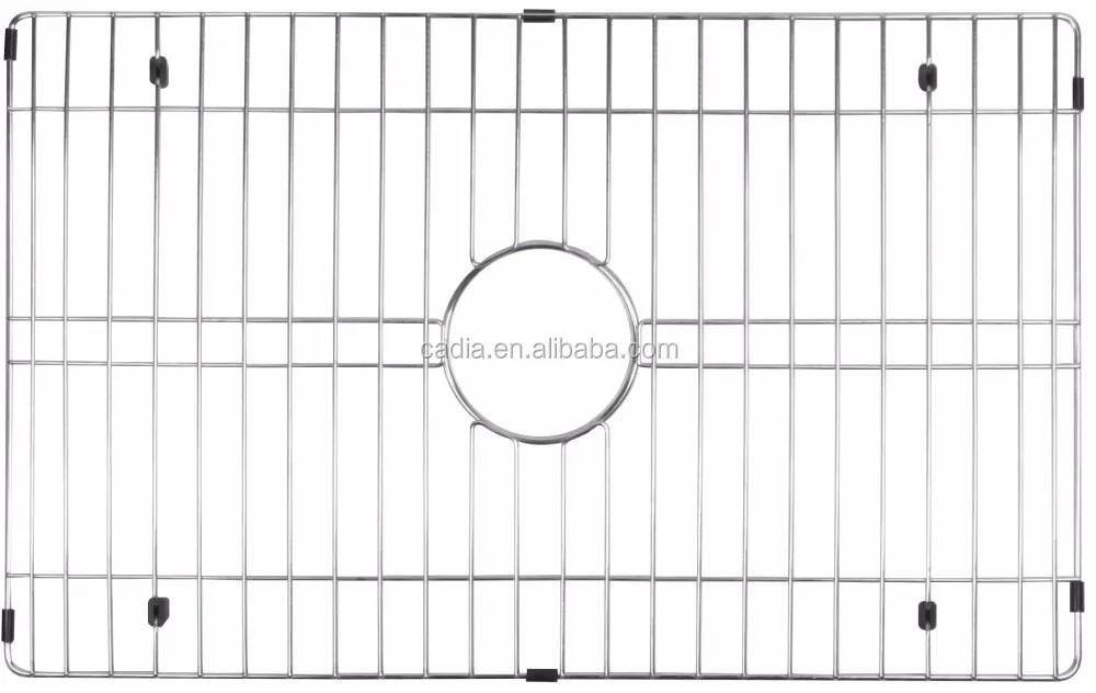 Stainless Steel Wire Sink Grid For Kitchen Sinks With Center Drain Hole