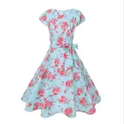 Pinup Vintage Dress 50s 60s Retro Style Rockabilly Housewife Short Sleeve Dresses Women Party