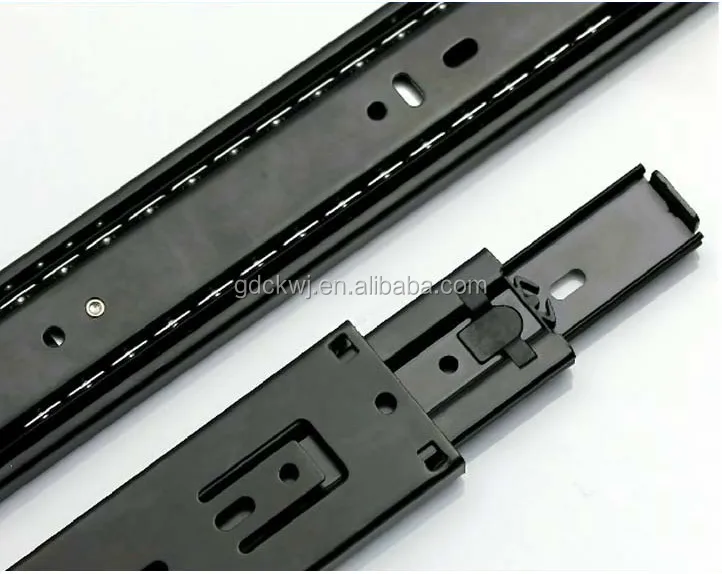 heavy duty cold rolled plate 3 fold telescopic plastic ball bearing soft close drawer slides