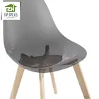 Commercial PC Material,Wooden Leg Cafeteria Modern Plastic Chairs and Plastic Chair Restaurant