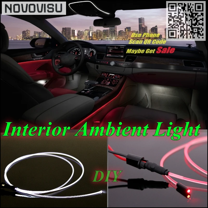 NOVOVISU For Nissan Bluebird Car Interior Ambient Light Panel illumination For Car Inside Cool Strip Refit Light Optic Fiber 04