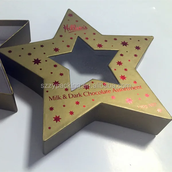 star shaped xmas candy box, fancy gift box xmas gift box