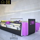 custom wooden perfume display kiosk design for shopping mall