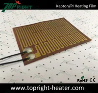 Custom Designed PI Thin Film Heating Element ,Polyimide Heater, w/ 4-wire connection PT100,First Grade Quality Guaranteed