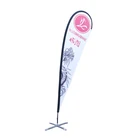 Factory price 3m 4m 5m knife flag banner racing teardrop flag banner with fiberglass pole