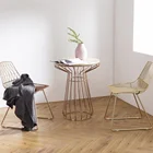 MDF Bar Furniture Square rose gold Metal dinning table