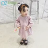 2019 OEM ODM korean style baby clothing 100% cotton o-neck children princess dresses, solid color kid dress for 0-3 years old