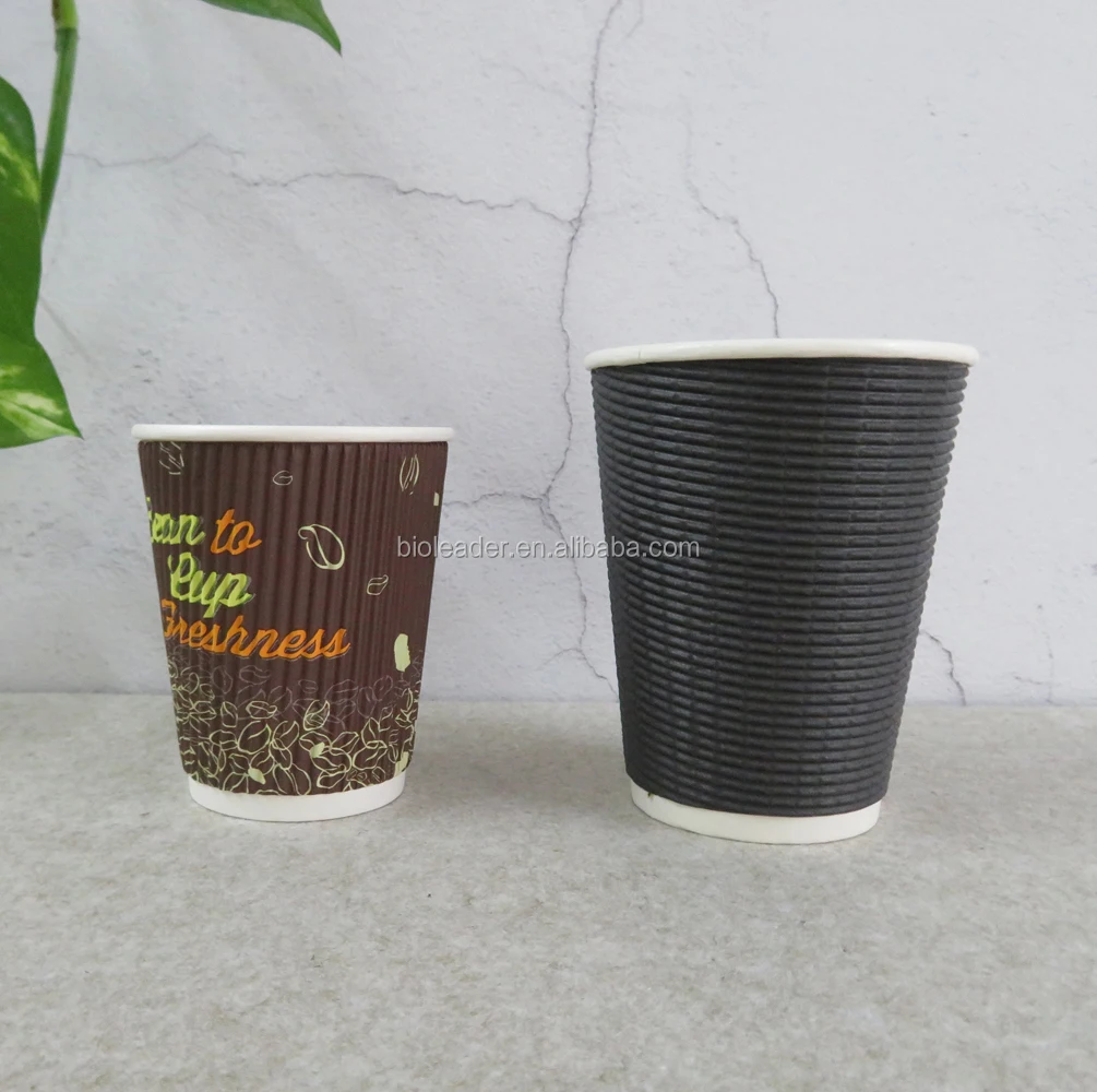 Factory Directly 100% Biodegradable Disposable Compostable PLA Coating Coffee Paper Cups
