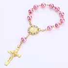 Fashionable 2019 CJ Crystal Glass Pearl Beads Mini Rosary,Religious Bracelet Men in Stock