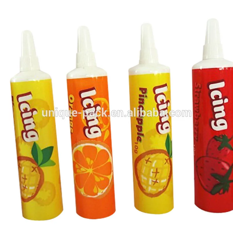 chili sauce paste Empty plastic food grade packaging transparent squeeze tube