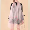 Customized silk and wool silk scarf women scarf, 30%silk 70%wool,latest designs embroidered silk shawls