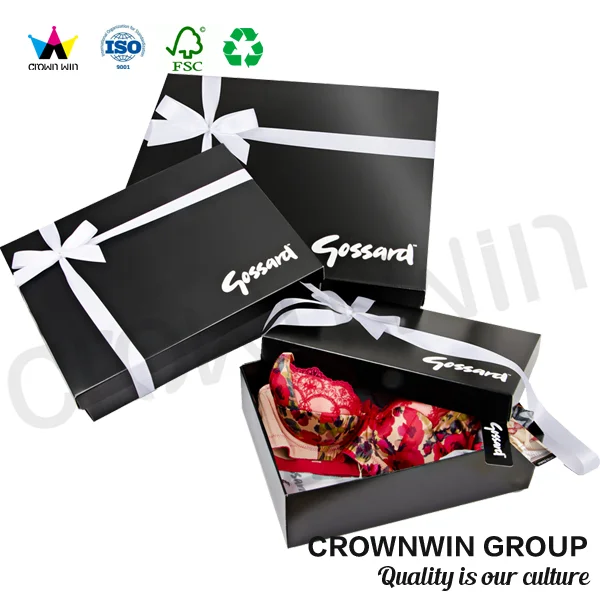 small cardboard flat paper box for underwear corwnwin packaging