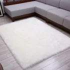 Wholesale Snowy White Pelt Faux Sheepskin Fur Rectangle Rug And Carpet