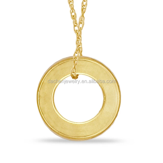 wholesale fantasy jewelry gold plating circle pendant necklace