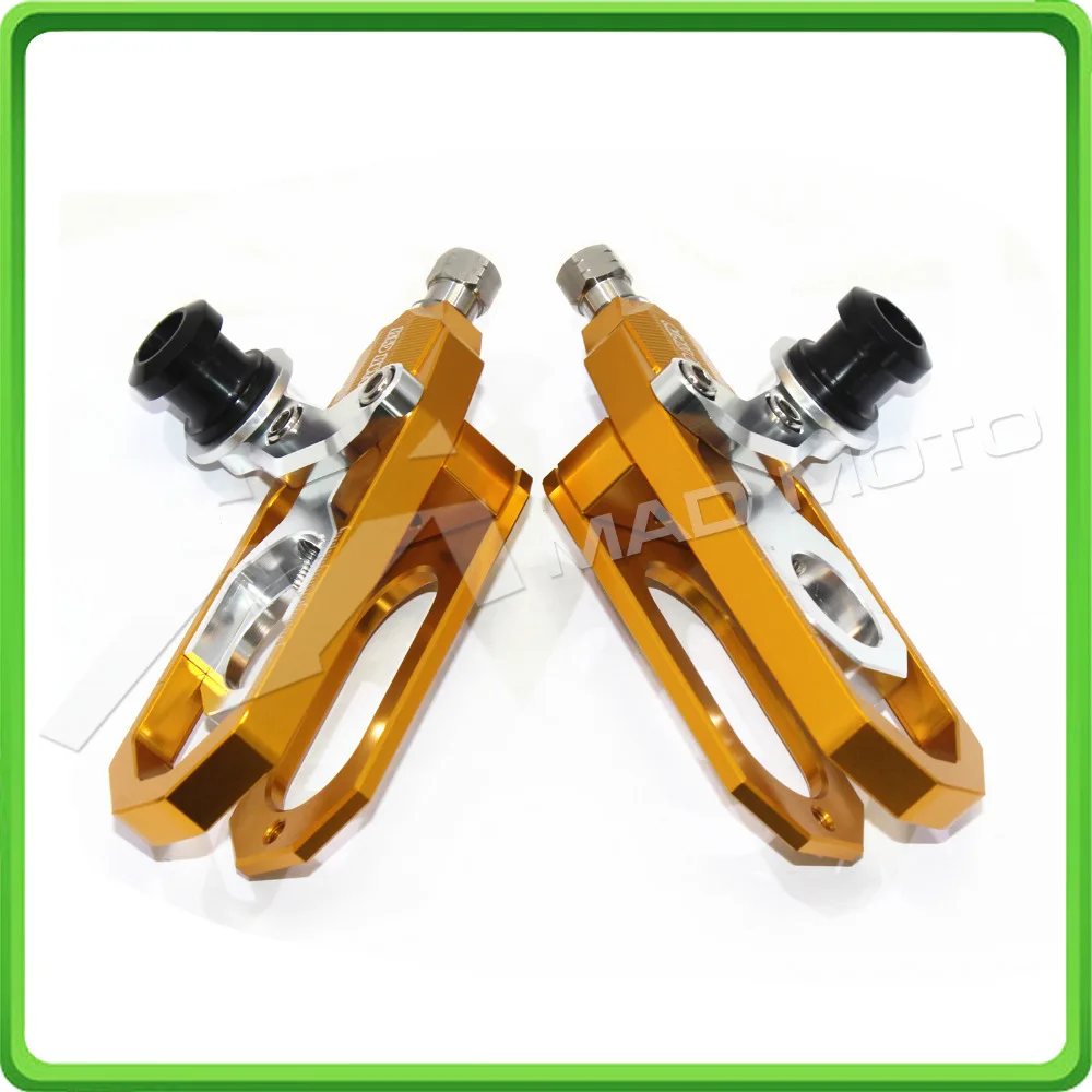Motorcycle Chain Tensioner Adjuster with bobbins kit for Yamaha R6 YZF-R6 2011 2012 2013 2014 2015 2016 Gold&Silver (3)