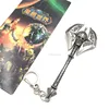 2017 Fashion Design Metal Keyrings with Mini Cute WOW Games Weapon Skull Axe Pendant Accessories