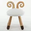 Modern Solid Wood Kids Study Playing Child Chair Children Barber Small Stool Ottoman Chair