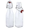 8 oz Estilo Swing Top Easy Cap Clear Glass Bottles, Square for wholesale