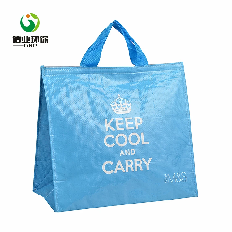 pp woven insulation food cooler thermal bag with zipper