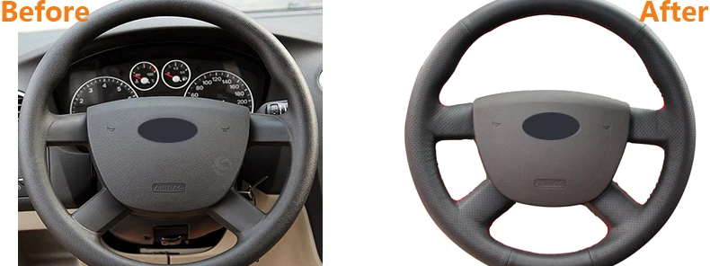 MEWANT-Black-Artificial-Leather-Car-Steering-Wheel-Cover-for-Ford-Focus-2-2005-2011-8