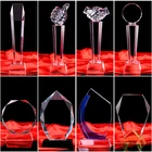 Cheap glass trophy.Free engraved logo customization.