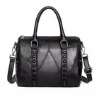 Factory direct latest rivet style fashion bag 100% leather ladies handbag