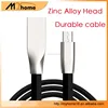 Fast Charge Micro USB Cable Zinc Alloy 2.1A Noodle TPE Micro USB Data Sync Charger Cable Cord Wire For Android Smart Phone