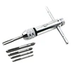 3-8mm Adjustable T-Handle M5-M12 Screw Thread Metal Spanners Ratchet Wrench Car Repair Tools (Without taps)
