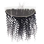 Dropshipping 100% Cuticle Aligned Hair 13*4 Lace Frontal Deep Wave Natural Color three Part With HD Lace Frontal