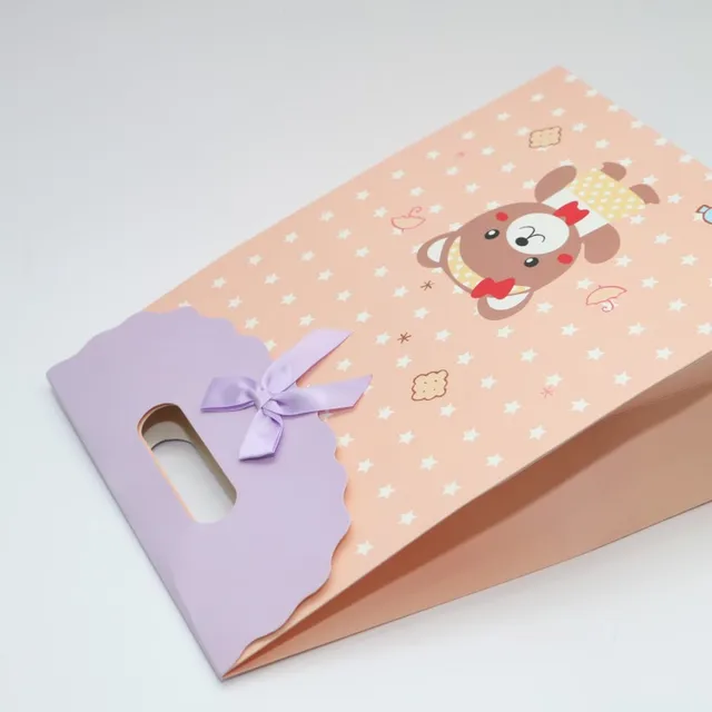 cute cartoon paper gift party packing handle paper bag