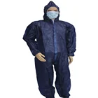 Disposable Elastic Wrist Bootie & Hood Navy Coverall Suit