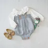 BR041 new 2017 Spring Autumn Baby rompers knit gray pink newborn baby clothes