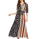 Wholesale Women Ladies Fashion Dresses Stripe Long Maxi Boho Dress Casual