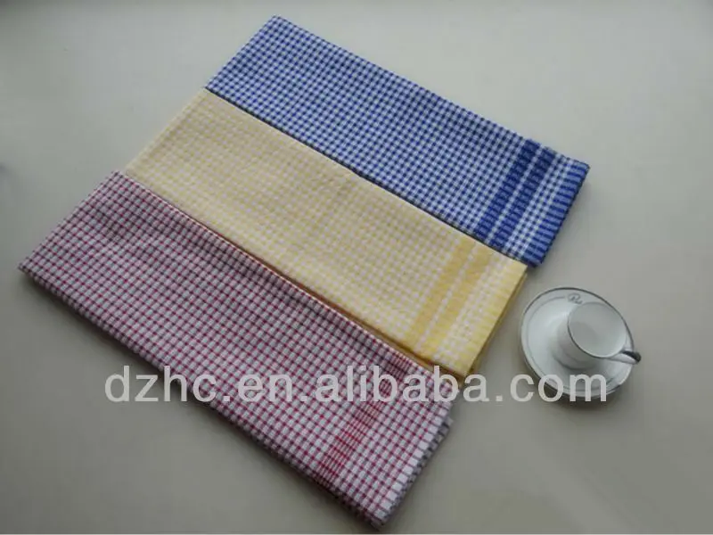 white/blue check dish towel,dish cloth made in china