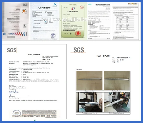 ground screw - certificate